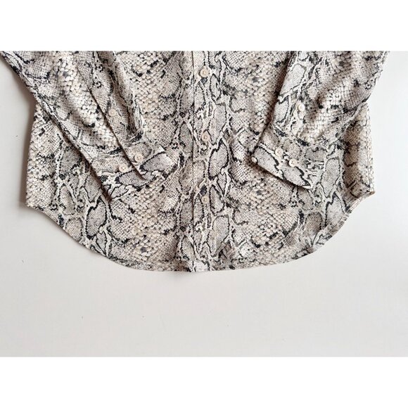 NWOT EQUIPMENT Slim Signature Python 100% Silk Crepe Button Up Shirt, Size XS - Picture 10 of 15